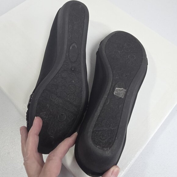 Laundry List Wedge Flats Shoes Womens Size 9.5 Black Studded Cap Toe BAIL-029 - Picture 10 of 10